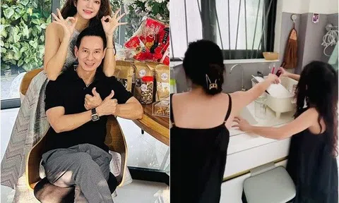 Cận Tết, vợ chồng Lý Hải Minh Hà đang tất bật dọn dẹp thì nhận được điều ý nghĩa từ 2 con gái