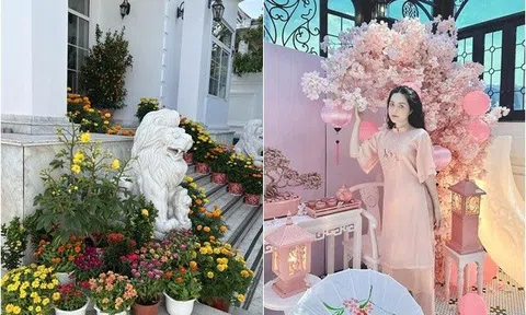 Sao Việt trang trí nhà đón Tết: Biệt thự Hà Tăng ngập sắc hoa nhưng chịu chơi nhất là người này