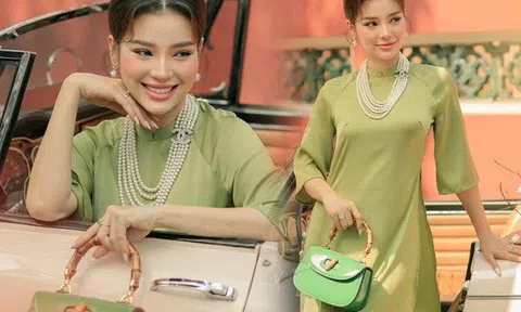 Phương Trinh Jolie xứng danh bà bầu đẹp nhất mùa Xuân, diện áo dài che khéo bụng to tròn