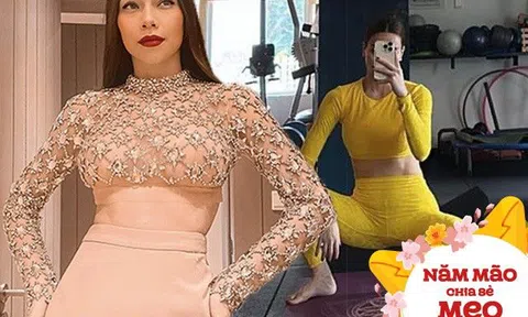 Chưa hết mùng, Hà Hồ đã làm chị em sốt vó, chăm tập bài lên cơ, dáng không chút "bánh chưng đè"