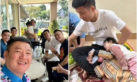 Trông con hộ vợ: Cường Đôla đưa Suchin đi tụ tập bạn bè, Bùi Tiến Dũng lên bàn nhậu vẫn một nách hai con