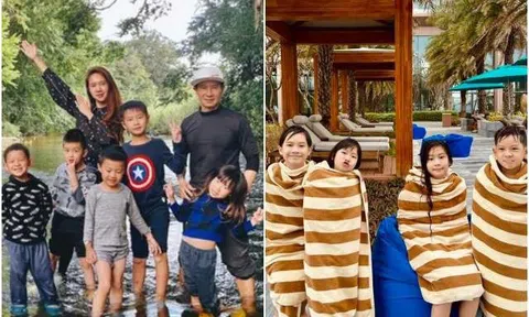 Không còn lội suối cuốc đất, 4 con Lý Hải - Minh Hà có chuyến du lịch trong mơ tại resort sang trọng