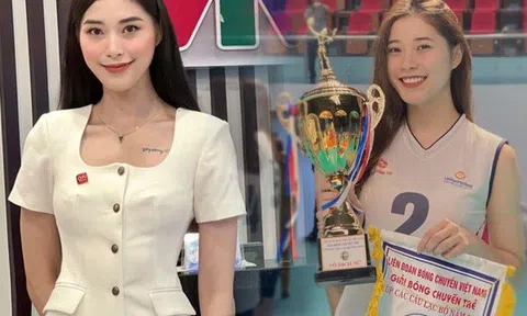 Hoa khôi bóng chuyền từng "khuấy đảo" Miss Universe" nay làm MC truyền hình, lên sóng mặc đẹp như "nữ thần"