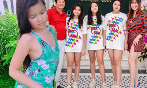 3 cô con gái của Phương Lê lớn "nhanh như thổi", mũm mĩm nhưng chân dài miên man, bé út có dáng hoa hậu
