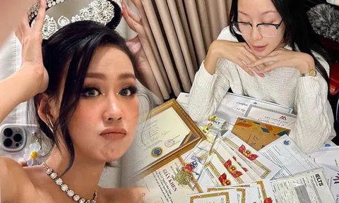 Xuất hiện Hoa hậu có nhiều học bổng và bằng khen nhất Vbiz, cao đến 1m86 và não không hề “ngắn"