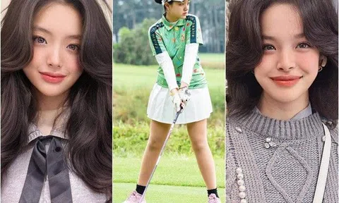 Suti "Bố ơi mình đi đâu thế" đẹp mê mẩn trên sân golf, chị ruột nhỏ con hơn nhưng có tài năng làm người lớn cũng nể