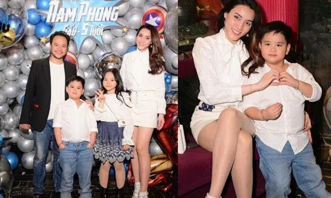 Siêu mẫu Trang Nhung tổ chức sinh nhật cho quý tử, nhóc tỳ mới 5 tuổi đã cao lớn lại còn ga lăng