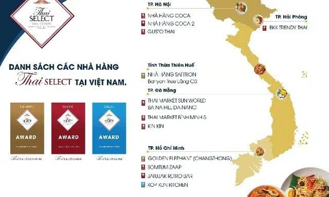 Chứng nhận “Thai SELECT” và các nhà hàng “Thai SELECT” ở Việt Nam