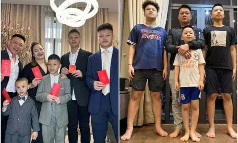 BTV đông con nhất VTV thường nhận câu hỏi sao bố thấp 4 con trai cao tướng, có 2 cậu vượt bố