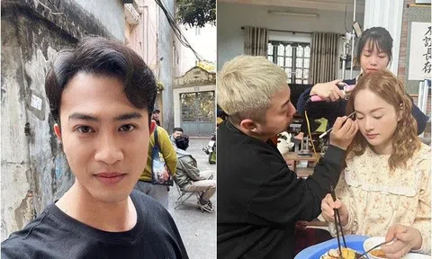 Lan Phương tranh thủ ăn trên trường quay, nào ngờ bị "chồng hờ" Doãn Quốc Đam "bóc phốt" sự thật