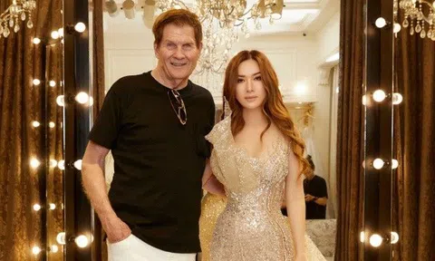 Nữ tỷ phú Mỹ gốc Việt xuất hiện bên chồng tài phiệt, lộng lẫy làm giám khảo Miss Charm