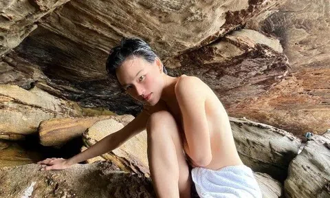 Chân dài 1m77 bán nude trong hang động, khoe siêu phẩm trắng nõn không tỳ vết 