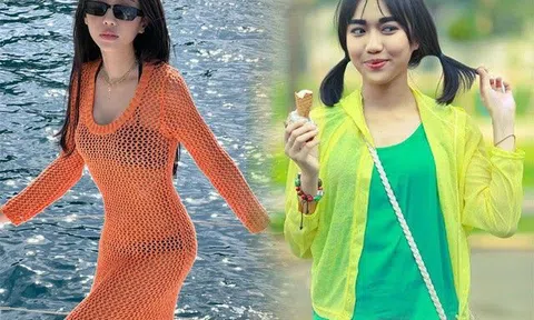 Em gái ngoan hiền của Ngọc Trinh giờ lột xác, mặc váy xuyên thấu lấp ló nội y giống chị