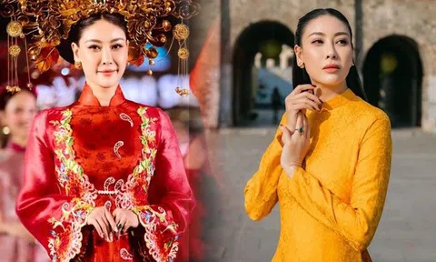 Hoa hậu Việt thuộc dòng dõi "con vua cháu chúa" cứ diện áo dài khoe sắc, chẳng ai nghĩ là phụ nữ 3 con