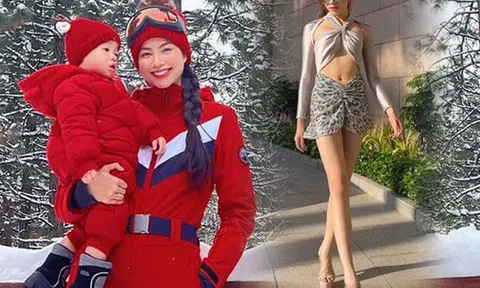 Vượt mặt Phạm Hương, mỹ nữ Khánh Hòa diện áo tắm, khoe dáng ngọc ngà giữa trời tuyết lạnh thấu xương