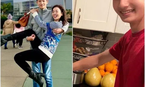 Con trai Jennifer Phạm trưởng thành giờ đẹp trai hơn cả bố Quang Dũng, đi học là thủ khoa, về nhà giỏi bếp núc