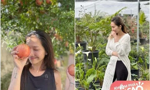 Sống trong khu vườn ngập hoa quả, Kim Hiền ngày càng trẻ trung, đúng chuẩn "tâm sinh tướng"