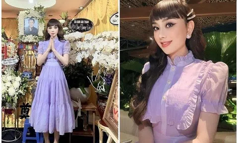 Sao Việt 24h: Lâm Khánh Chi lên tiếng giải thích về tranh cãi khi diện đầm tím hồng lộng lẫy đến dự đám tang