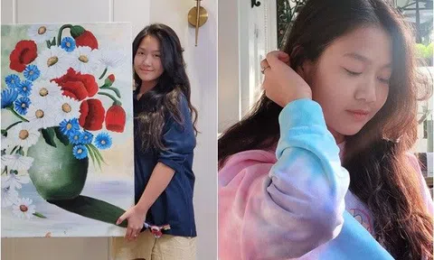 Chíp điệu "Bố ơi mình đi đâu thế" xinh như Hoa hậu tương lai, được khen khéo tay giống bố Mạnh Trường