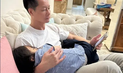 Giàu nứt đố đổ vách, đại gia 51 tuổi Đức An ngồi bế con ngủ khiến vợ trẻ Phan Như Thảo cũng thán phục