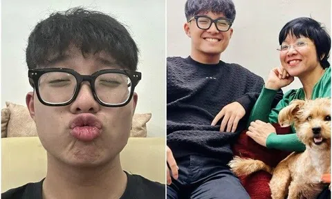 Công Lý hạnh phúc khoe ảnh con trai Thảo Vân chụp ảnh tự sướng trong điện thoại của mình