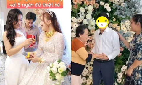 "Thánh sún" Ngân Thảo buồn muốn khóc sau đám cưới đeo vàng lúc lỉu, vị giám đốc được xin chụp hình hơn cô dâu