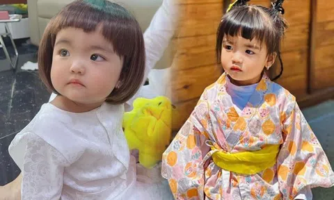 Từng phải nhờ cậy "đồ giả", con gái Mạc Văn Khoa nay đã có suối tóc dài, làm kiểu nhiều chùm điệu đà