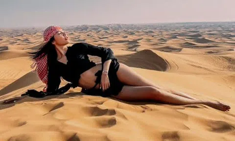 "Cô tiên răng thỏ" cao 1m78 diện váy ngắn 10cm khoe cặp "kiếm Nhật" sáng rực đất trời Dubai