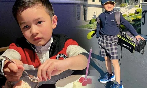 Con trai Đan Trường điển trai hệt bố, "lên đồ" đi đánh golf đắt đỏ, dinh thự 4000m2 hóa phông nền