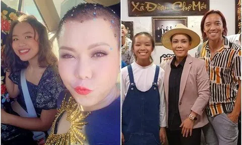 Việt Hương hiếm hoi lộ ảnh đầu trọc bên con gái 14 tuổi, bé cao lớn hơn mẹ, giống 2 chị em