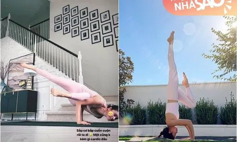 Chỉ nhìn Hoa hậu Phạm Hương lộn nhào trong nhà cũng đủ thấy sự sang chảnh của căn biệt thự trắng