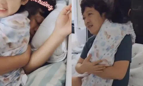 Trường Giang ngủ cũng ôm chặt con gái không rời tay, bé Destiny càng lớn càng giống Nhã Phương