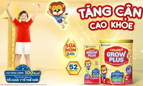 Nutricare Colos24h Grow Plus 2+ với công thức chuyên biệt cho trẻ suy dinh dưỡng thấp còi