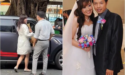 Sao Việt 24h: Vợ xinh kém 11 tuổi của "ông hoàng phòng vé" Thái Hòa hiếm hoi lộ diện, được chồng ân cần chăm sóc