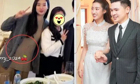 Chụp ảnh với nhà chồng hào môn, Hoa hậu Đỗ Mỹ Linh lộ vóc dáng "nở" gấp đôi thuở chưa cưới