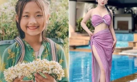 Bé gái bán rong Hà Giang diện bikini khoe dáng ở nước ngoài sau khi được một doanh nhân Hà Thành bỏ tiền nuôi dưỡng