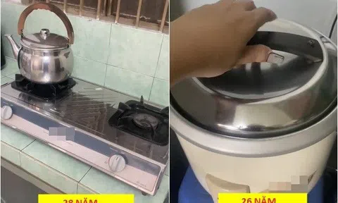 Chiếc bếp gas dùng 28 năm vẫn sáng loáng như gương soi gây bão MXH, nhìn tới chạn bát 37 năm càng ngỡ ngàng
