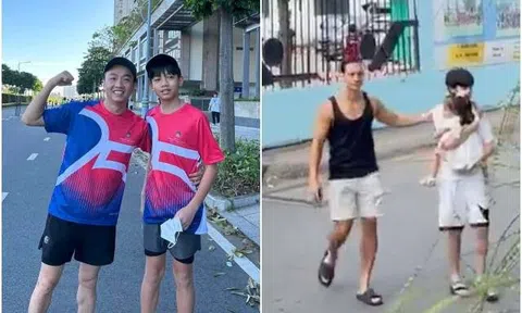 Hưởng gen chân dài từ Hồ Ngọc Hà, con trai Cường Đôla cao gần bằng bố dượng Kim Lý, sắp vượt cả bố ruột