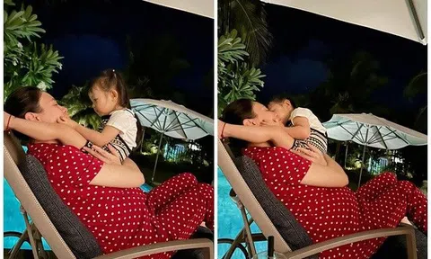 Sao Việt 24h: Vợ Cường Đô La khoe bụng bầu vượt mặt, con gái siêu quậy có cách ngồi bá đạo trên người mẹ