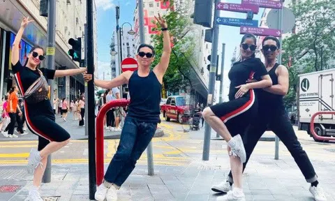 Khánh Thi ôm bụng bầu lớn ở tuổi 41, "nhảy bất chấp" trên phố với Phan Hiển, chồng cũng phải cảm thán