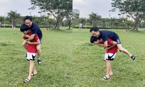 Khoảnh khắc Cường Đô La được Subeo cõng trên lưng, "đại gia phố núi" trông nhỏ bé so với con trai 13 tuổi