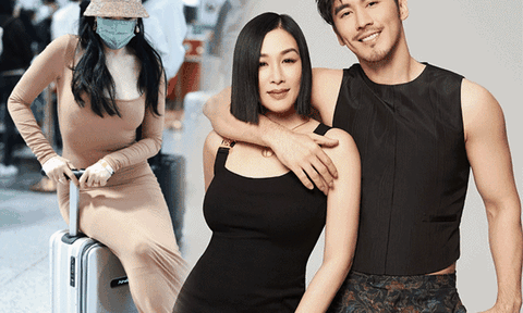 Mỹ nhân gốc Việt lấy chồng kém 12 tuổi đi bay mặc váy "tàng hình", phụ nữ trung niên không dám học theo