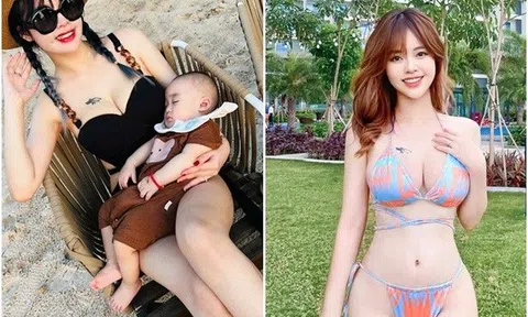 Vợ hotgirl kém 11 tuổi của DV Anh Tuấn khoe dáng bốc lửa, da trắng nõn nà bên con trai 8 tháng