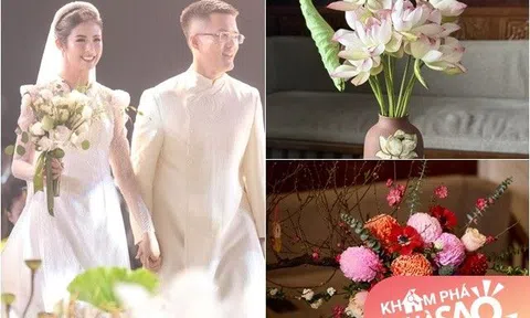 "Hoa hậu ngoan nhất Việt Nam" lãng mạn cắm hoa chờ chồng về, không hổ danh có 9 hoa tay