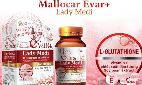 Viên uống cân bằng nội tiết tố Mallocar Evar+ Lady Medi - hỗ trợ giảm bốc hoả, sạm, nám da