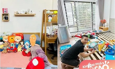 Mẹ có bầu, cặp sinh đôi nhà MC Hoàng Linh được chuyển phòng mới ngộ nghĩnh, bố dượng có hành động cực chu đáo