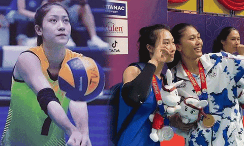 Hot girl bóng chuyền Việt được hàng chục ống kính vây quanh, nhan sắc cỡ nào mà đối thủ Thái xin chụp ảnh?