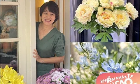MC Diễm Quỳnh cắm hoa sáng rực góc nhà, "đẹp cuống cuồng như sợ không ai ngắm"
