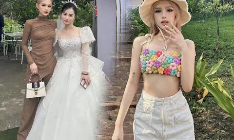 "Đệ nhất hot girl Vbiz" về quê ăn cưới, mặc kín từ đầu đến chân vẫn khoe đường cong trập trùng