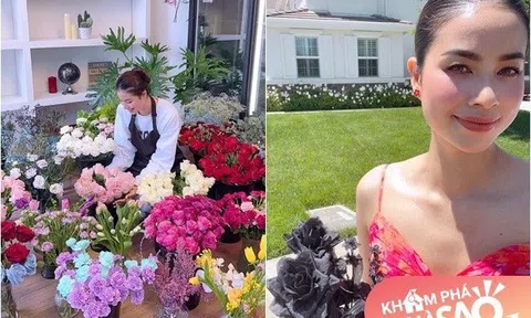 Hoa hậu Phạm Hương khoe hoa nở rộ trước biệt thự trắng ở Mỹ, cuộc sống giờ thảnh thơi đáng mơ ước